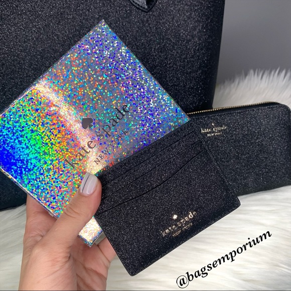Kate Spade LG Glitter Tote / Wallet 3 piece set - Picture 3 of 16